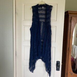 Navy Lace Kimono - Size Large